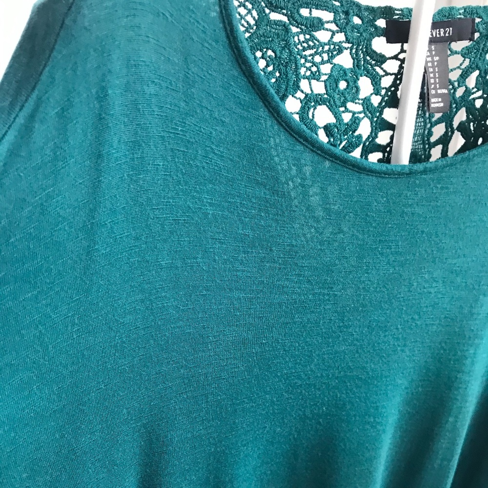 Forever 21 Dark Green Long Sleeve Crop Top - Picture 3 of 10